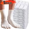 10pairs Unisex Five Toe Socks Men Women Five Fingers Socks Cotton Soft Breathable Sports Running Solid Color Black White Soks