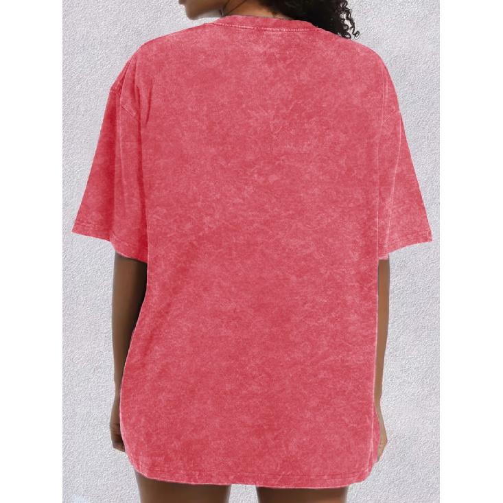Summer new style sleep puppy letter print snowflake short sleeve shirt T Shirt Top Round neck, light and breathable, suitable for spring, summer, and