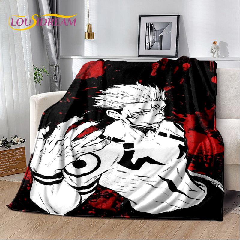 Jujutsu Kaisen Anime Cartoon Soft Plush Blanket,Flannel Blanket Throw Blanket for Living Room Bedroom Bed Sofa Picnic Cover Kids