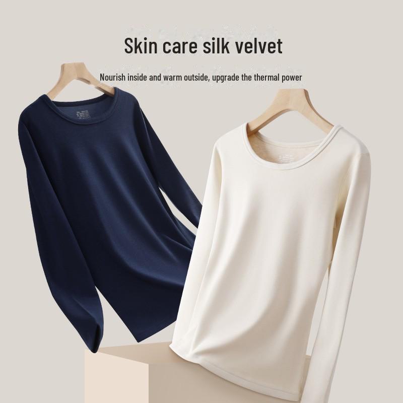 New Wool Silk Thermal Underwear: Women's Slim Fit Round Neck Top & Bottom, Men's Autumn Suit