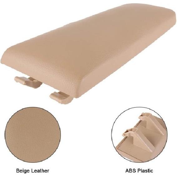 For VW Jetta Beetle 1999-2009 Beige Leather Center Console Armrest Cover Fit For