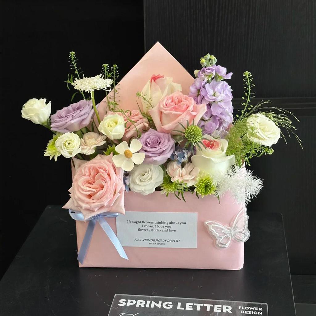 Zhuo Lan DIY Flower Bouquet Kit: Handmade Envelope Box for Flower Arranging & Gift-Giving