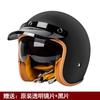 Vintage-Style 3/4 Open Face Motorcycle Helmet Men Women UV Protection All-Season Scooter Bike Riding Gear