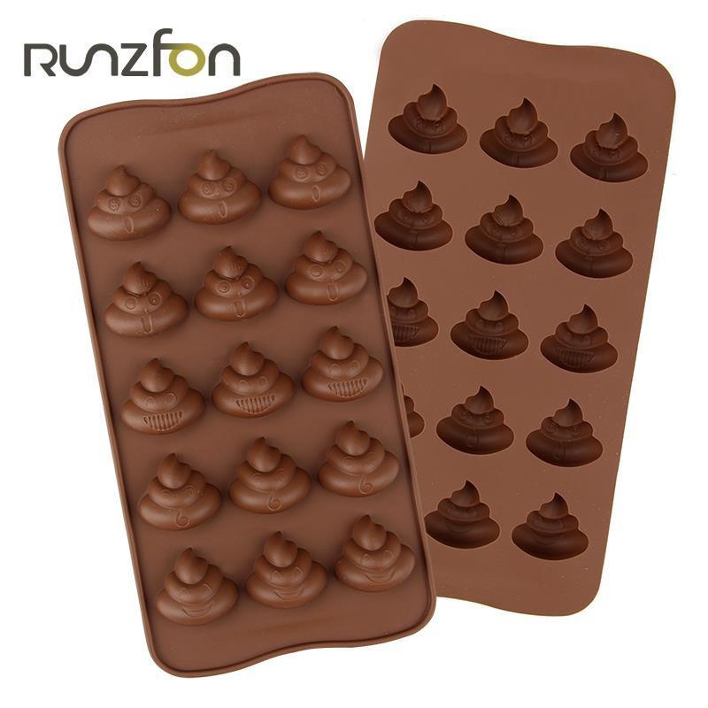 3D Sötbajsemoji Bajsform Chokladgodis Gelé Tårta Silikonform Bakverktyg