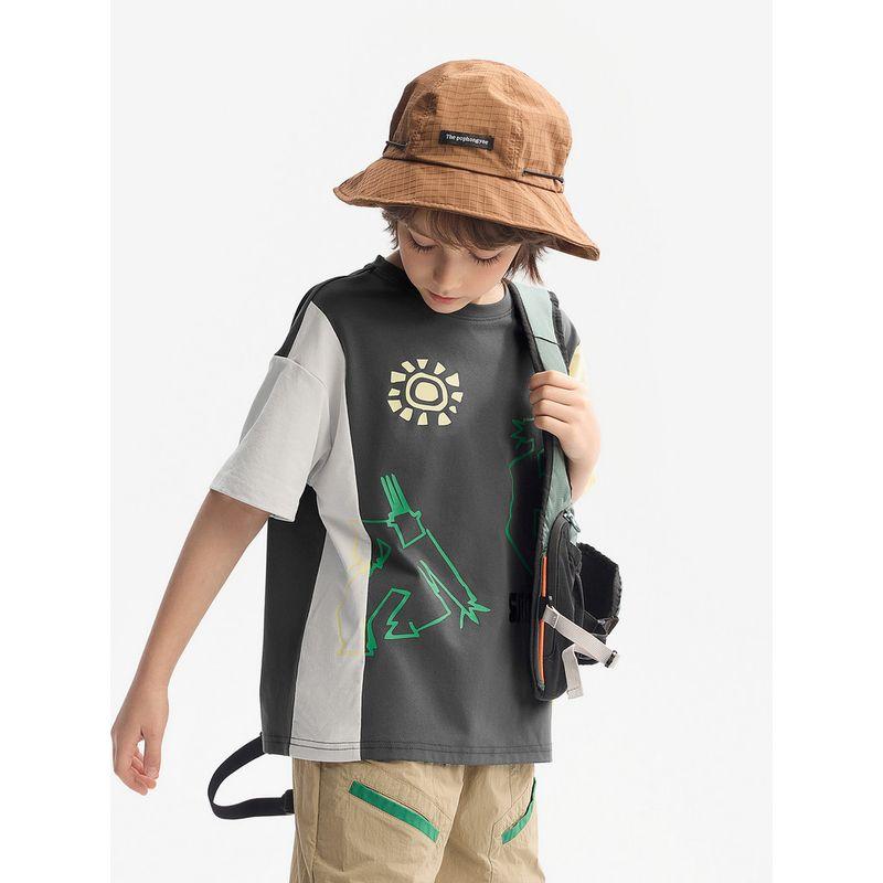 [Moisture-Absorbing and Quick-Drying] Mqd Children's Clothing Boys' Short-Sleeved T-Shirt Summer New Style Children's Color-Blocking Top