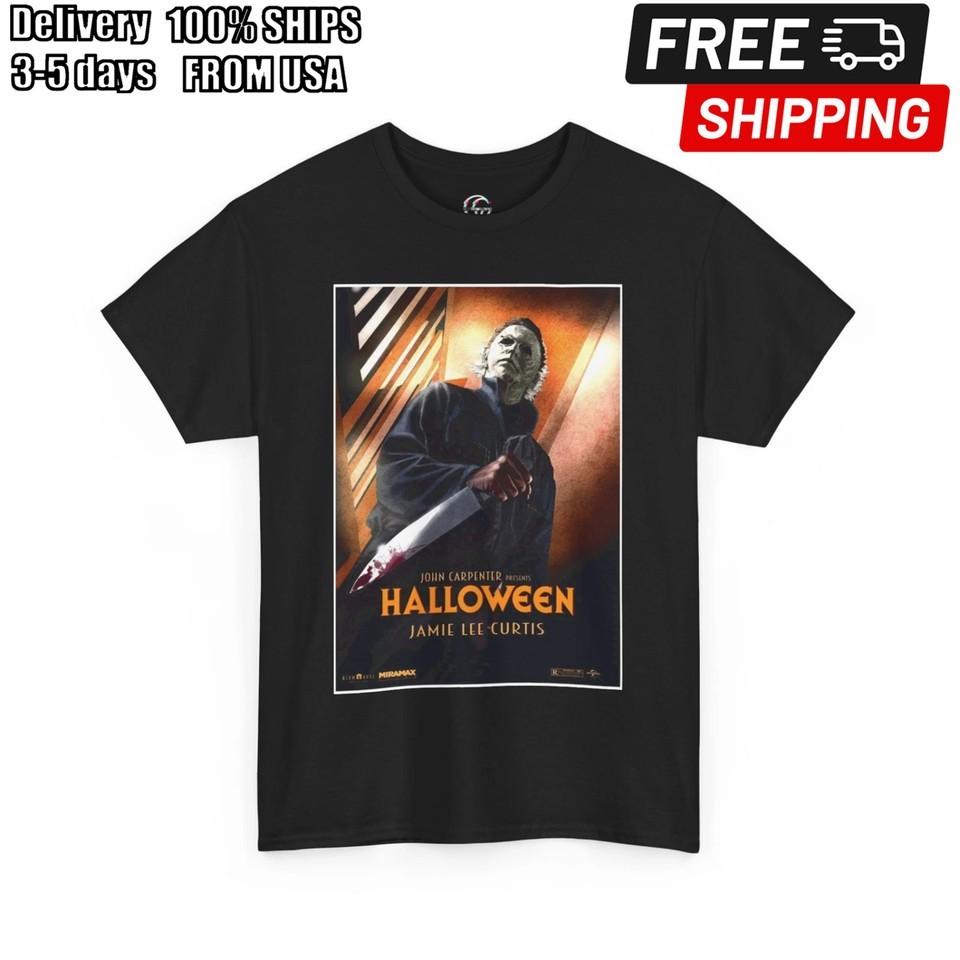 Halloween Movie Poster Retro TShirt Michael Myers Shirt Horror Film Fan Tee Unisex T-Shirt S