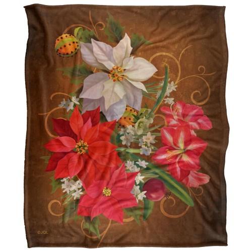 JQ Licensing Silky Poinsettia Supersoft Blanket