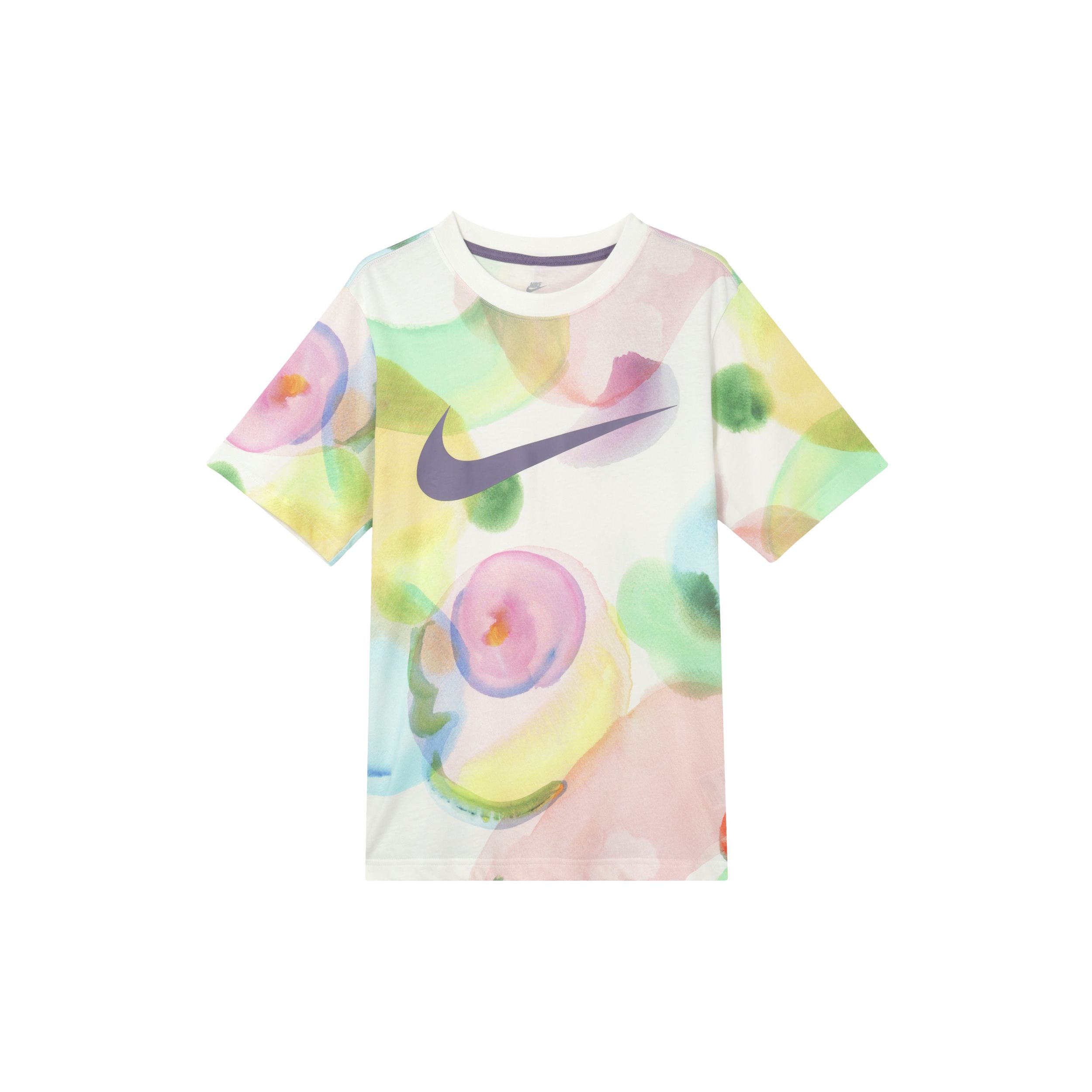 

Nike Спортивная одежда Essentials Tie-Dye с круглым вырезом, повседневный пуловер, прямая футболка с короткими рукавами, женские топы, разноцветные HF6178-133 M