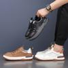 Die erste Schicht Rindsleder Sommer neue Herrensandalen echtes Leder Herren atmungsaktive kleine weiße Schuhe gelochte Schuhe Herrenschuhe Schuhe
