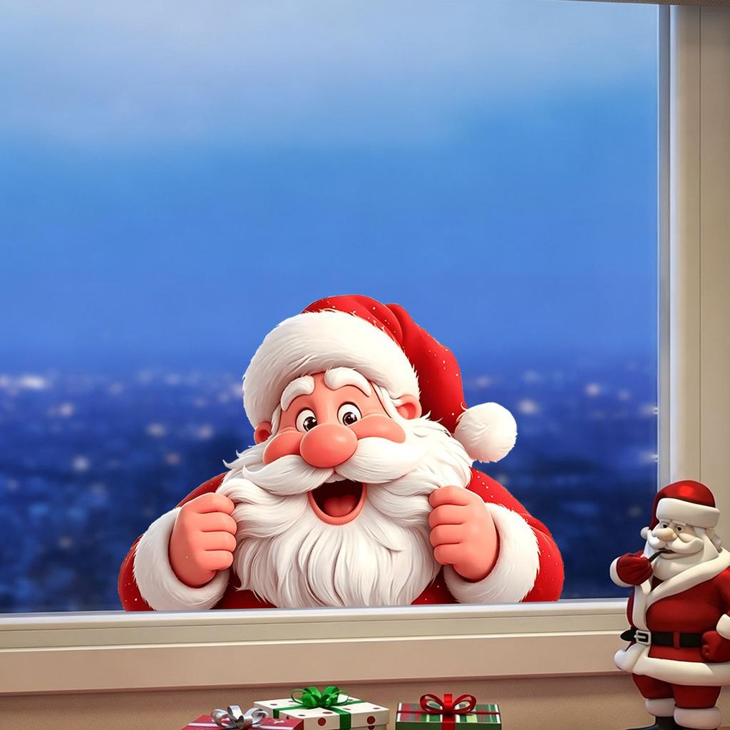 The Probe Santa Claus Static Glass Window Sticker Does Not Damage The Glass of The Living Room Window.