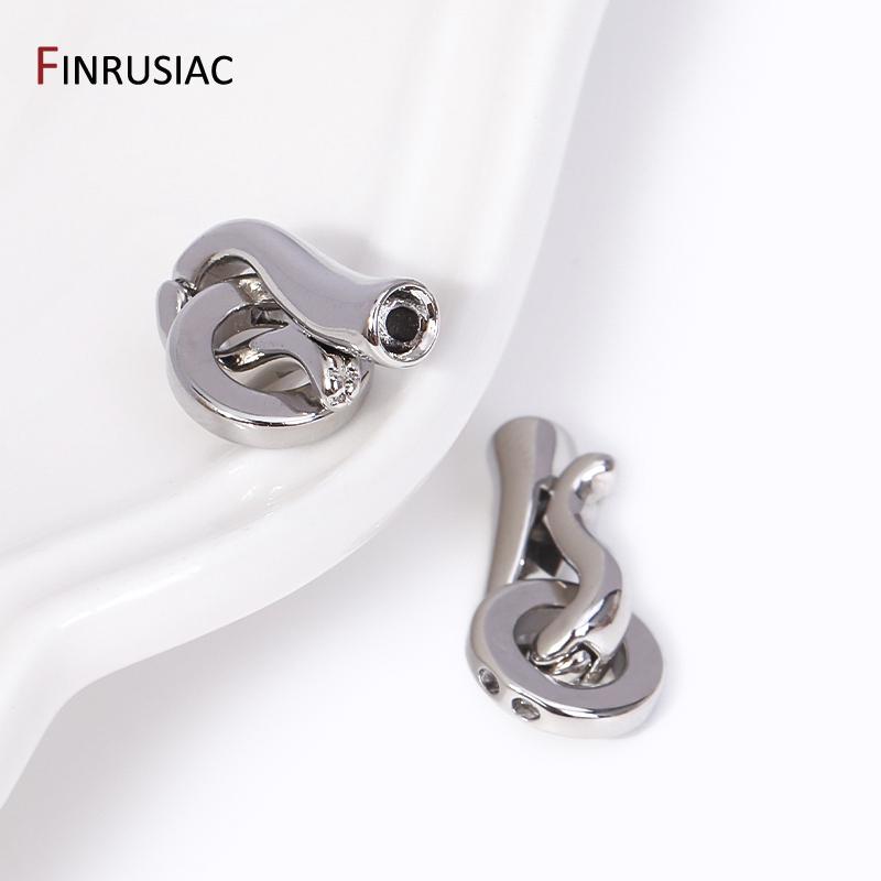 18K Gold Plated Brass Pearl Clasp Connector Beads End Caps Fastener Clasps For DIY Handmade Bracelet Jewelry Making Findings