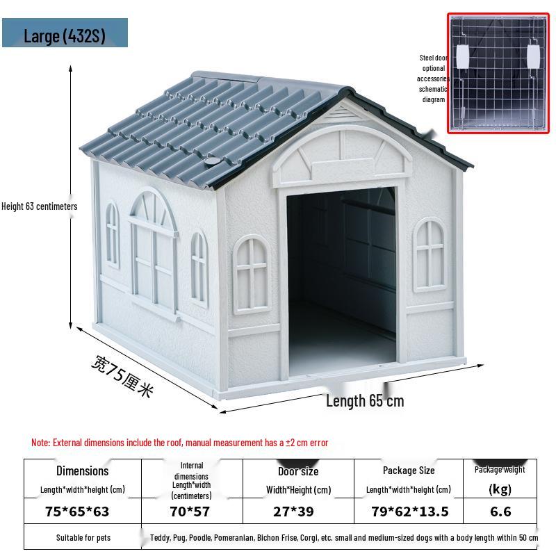 All-Season Waterproof Outdoor Dog House for Small To Large Dogs