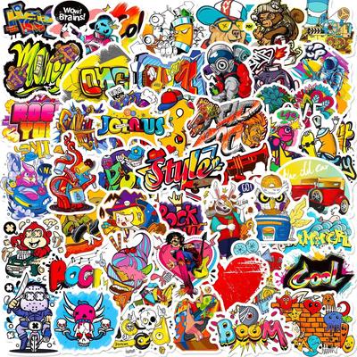50 Street Graffiti Series Stickers, Funny Suitcase Helmet Notebook Personalized Guitar Stickers