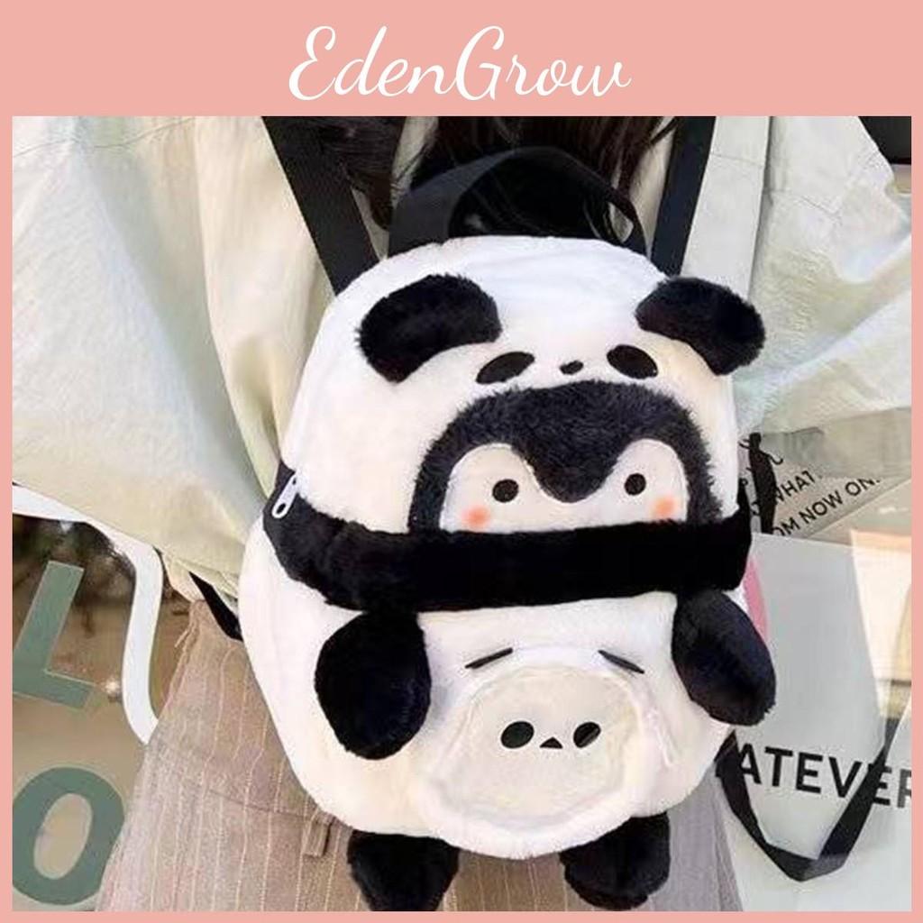 Panda Bag Plush With Zipper Closure For Daily Use And Cute Cartoon Style