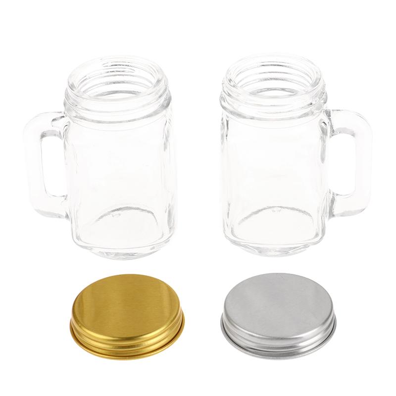 120ml Mini Bocaux Mason Verres à Shot Verre à Vin Transparent Cristal Avec Poignées Bar Club Fête Vodka Spiritueux Verre à Whiskey Cadeaux