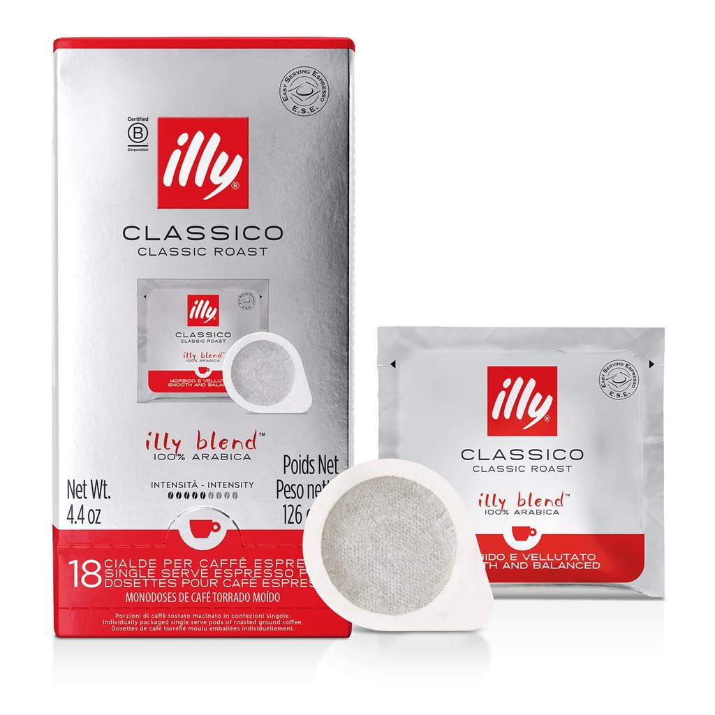 Illy Blend Individually Medium Roast 18 Pods Pods, Packaged, (Classico),