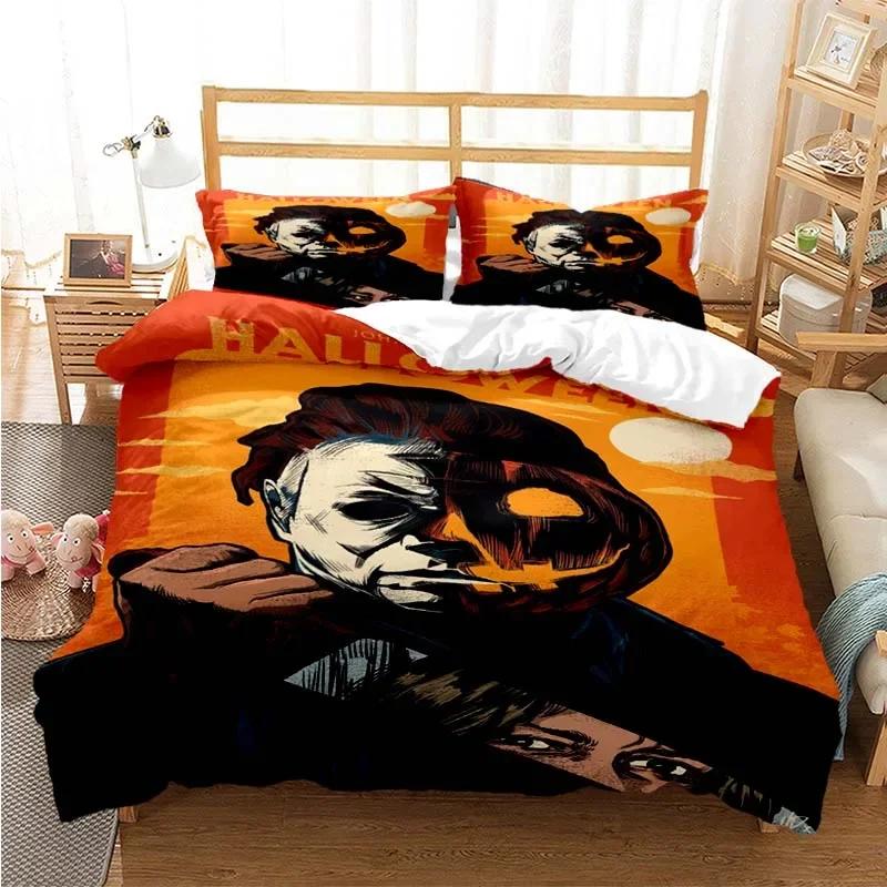Halloween Michael Myers 3D Printed Bedding Set Duvet Covers Pillowcases Comforter Bedding Set Bedclothes Bed Linen