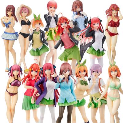 Non-Toxic 10-18Cm Yotsuba Anime Cute Nakano Nino Figurine The Quintessential Quintuplets Figure Cat Nakano Miku Figure Pvc Collection Toys