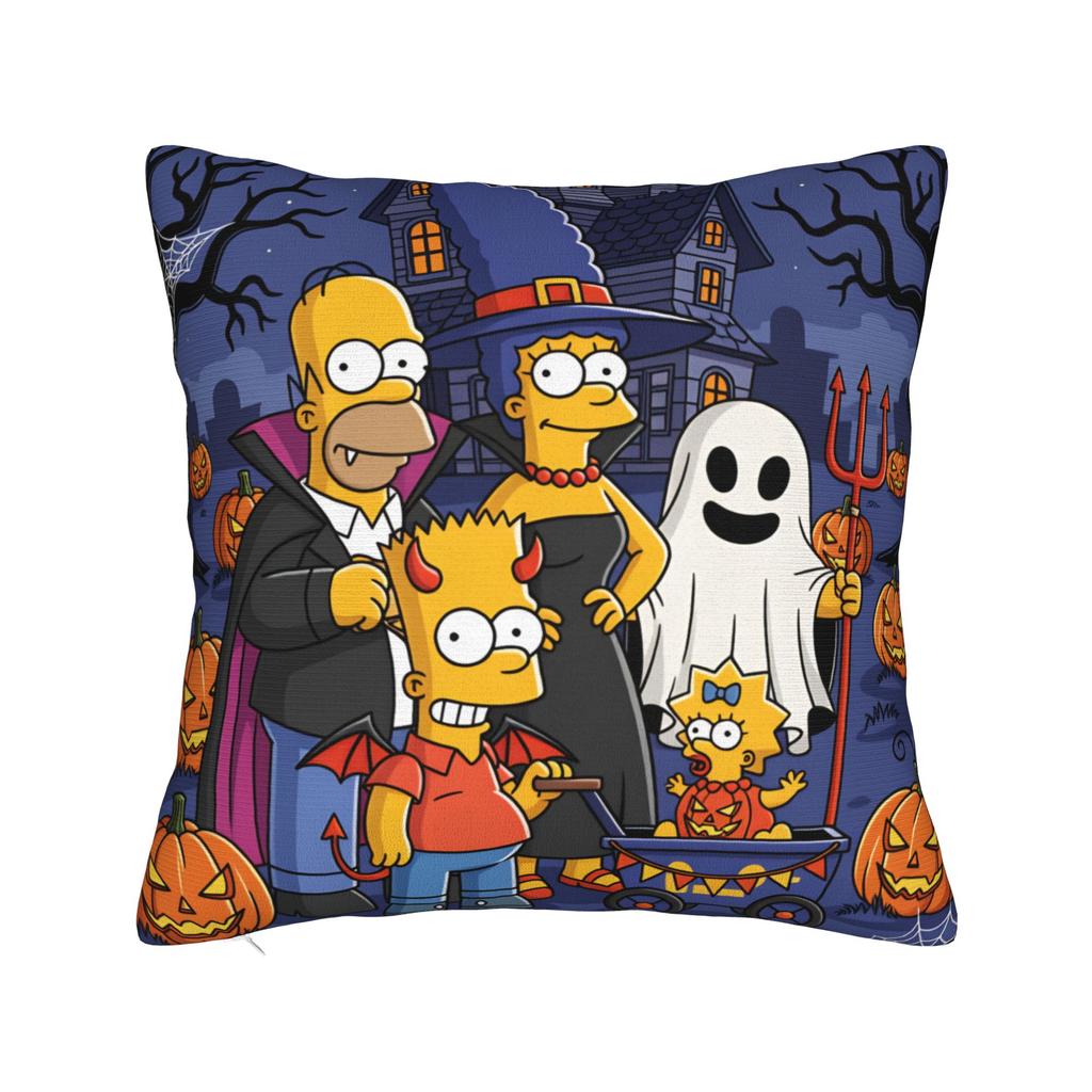 Pillow Cover SSimpsons Spooky Springfield Shenanigans Halloween Novelty Pillow Case For Couch Sofa Bedroom Pillowcases