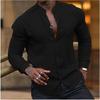 European and American Men's Four-season Shirt Long-sleeved Casual Business Shirt Daily Solid Color Clothing