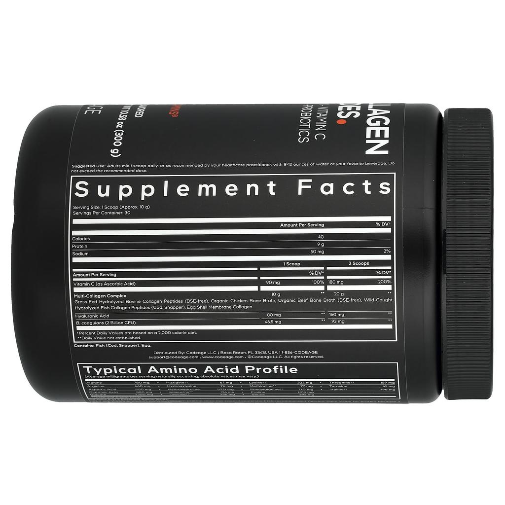 Multi Collagen Peptide Powder, Unflavored, 300G(10.58Oz)