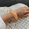 SHIXIN 3 Styles Fashion Thick Resin Acrylic Wide Bangle Bracelet for Women Vintage Irregular Geometric Charm Large Bangle Gift