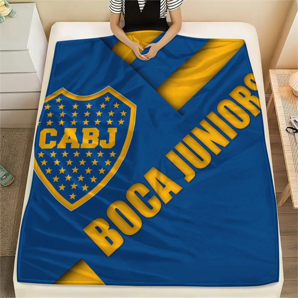 Logo Boca Juniors, Coperta in Flanella con Fantasia, Alta Qualità, Confortevole per Tutte le Stagioni, Decorazione per la Casa, Calore e Comfort, Perfetta per Regali.