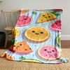 Cute Smiling Fruits Pattern Blanket Patterned Blanket, Flannel, Suitable for All Seasons, Home Decor, Warm and Cozy