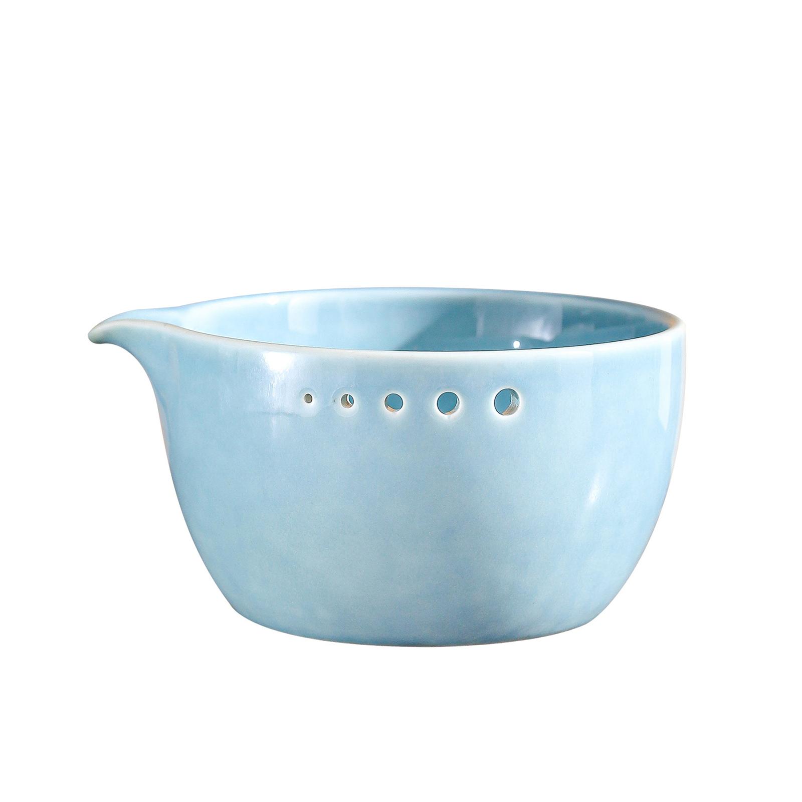 

Ergonomic Wide Mouth Ceramic Herb Grinder Bowl For Garlic Crushing with Round Hole Size Kitchen Accessory A синій