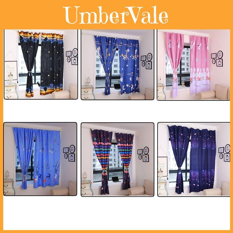 Colorful Print Blackout Window Curtain Panels For Living Room Stylish Decoration