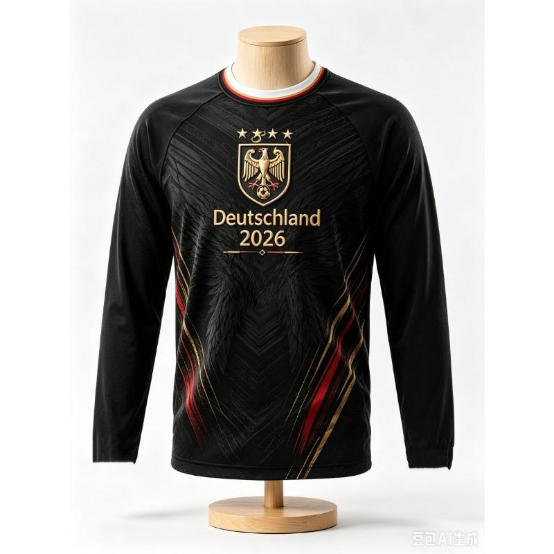 26 Germania Maglia da Calcio Unisex Manica Corta Manica Lunga T-shirt da Calcio Top Sportivi Casual Magliette per Famiglia Bambini Traspirante