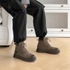 Botas de hombre de cuero genuino Estilo callejero moderno Ocio al aire libre fiesta Diario oficina Zapatos de cuero con cordones para hombre de suela gruesa
