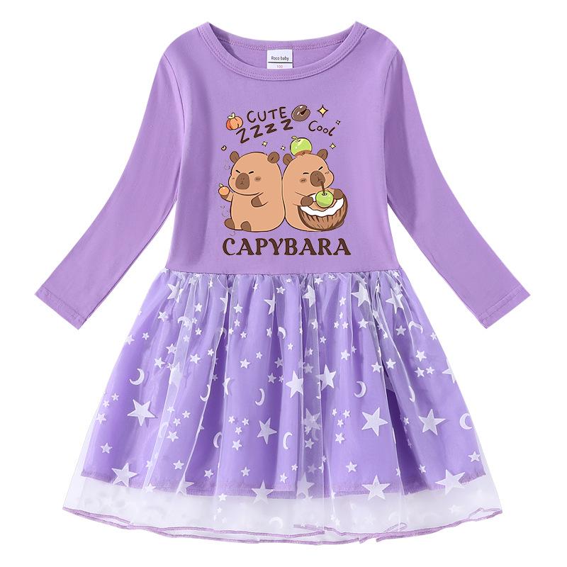 Children's Korean Style Rainbow Sequin Princess Dress - Short Sleeve for Summer, Long Sleeve for Spring/Autumn