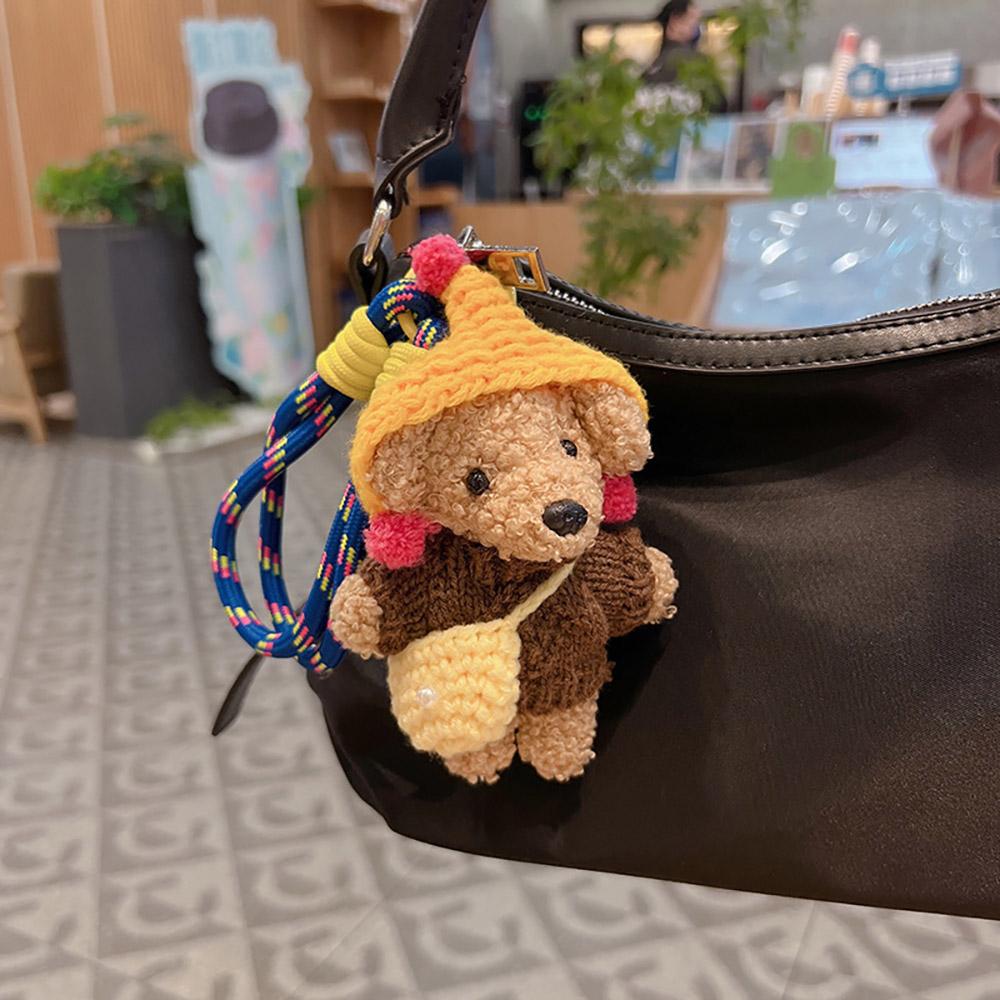 Cute Little Dog Pendant Plush Animals Doll Bag Charm Backpack Hanging Piece Car Girl Accessories Gift A555 Bag Charm
