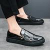 Casual patent leather men's loafers New trendy design style Leisure Outdoor Party Office driving Classic Black Adult flat shoes