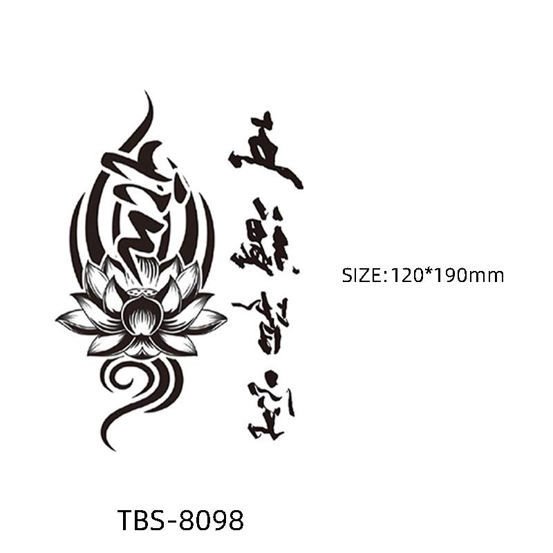 Waterproof Semi-Permanent Black & White Totem Flower Tattoo Stickers