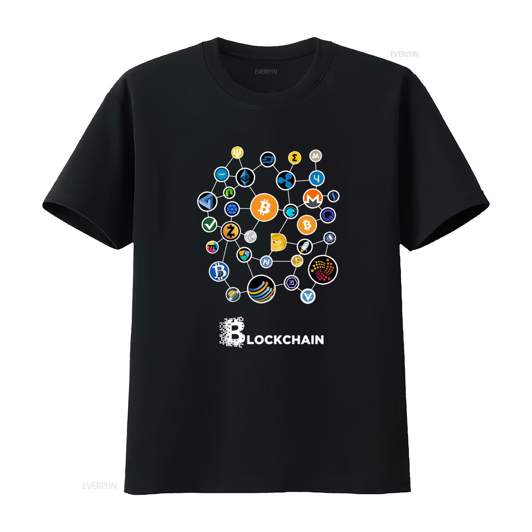 

2023 Cryptocurrency Bitcoin Chainlink Xrp Ethereum Tezos Digibyte Crypto T Shirt Print vintage Washed designer clothes Unisex 4XL