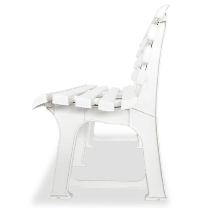 White Plastic Garden Bench - VidaXL - 145.5 Cm - Weatherproof - Easy Assembly