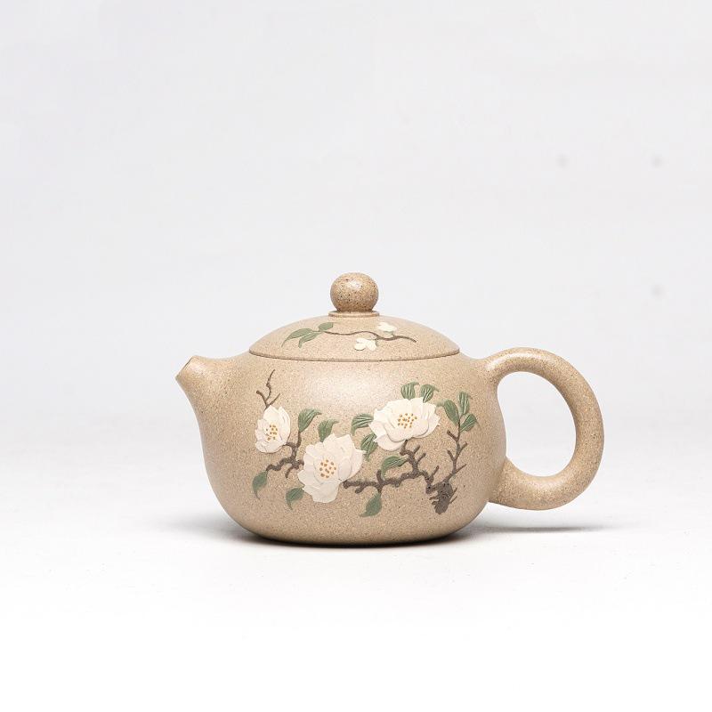 Yixing Zisha Handmade White Duan Xi Shi Teapot Set Gift