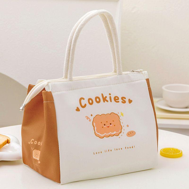Cartoon Lunch Bag Bento Tote Pouch large-capacity lunch bag Women Cute Print Cooler Insulated Bag thick aluminum foil Handbag