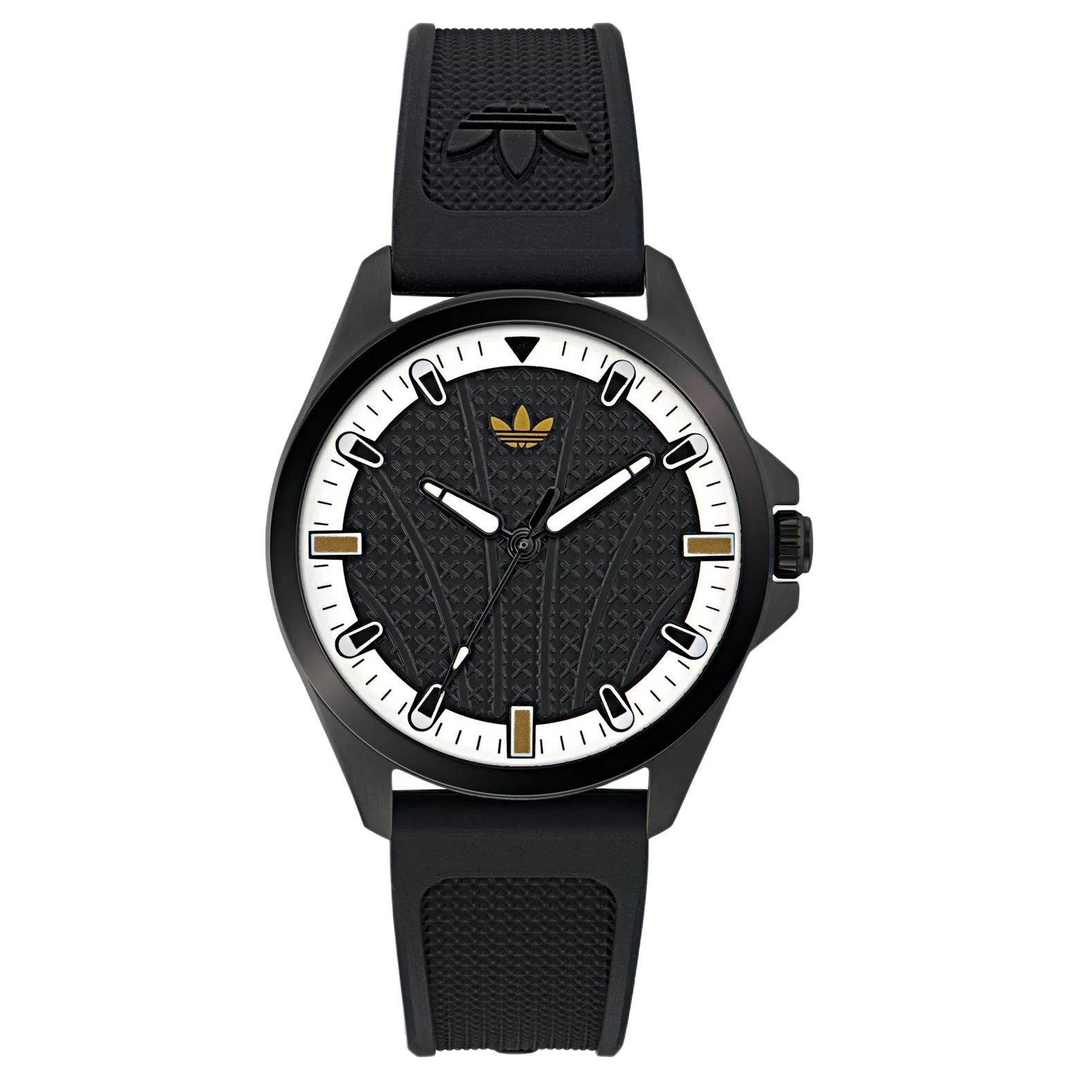 Adidas Originals Quartz Watch Silicone Strap 40Mm Black Dial 50M Water Resistant Unisex watches AOFH25001 Black Dial