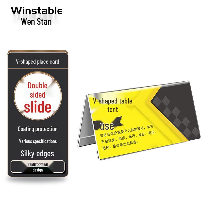 Acrylic V-Shaped Table Sign WTS131