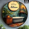 D Flat  Round Aluminum Sign Measuring X Inches Featuring a Decorative Design for Spoiled Dogs This Rustic Metal Wall
