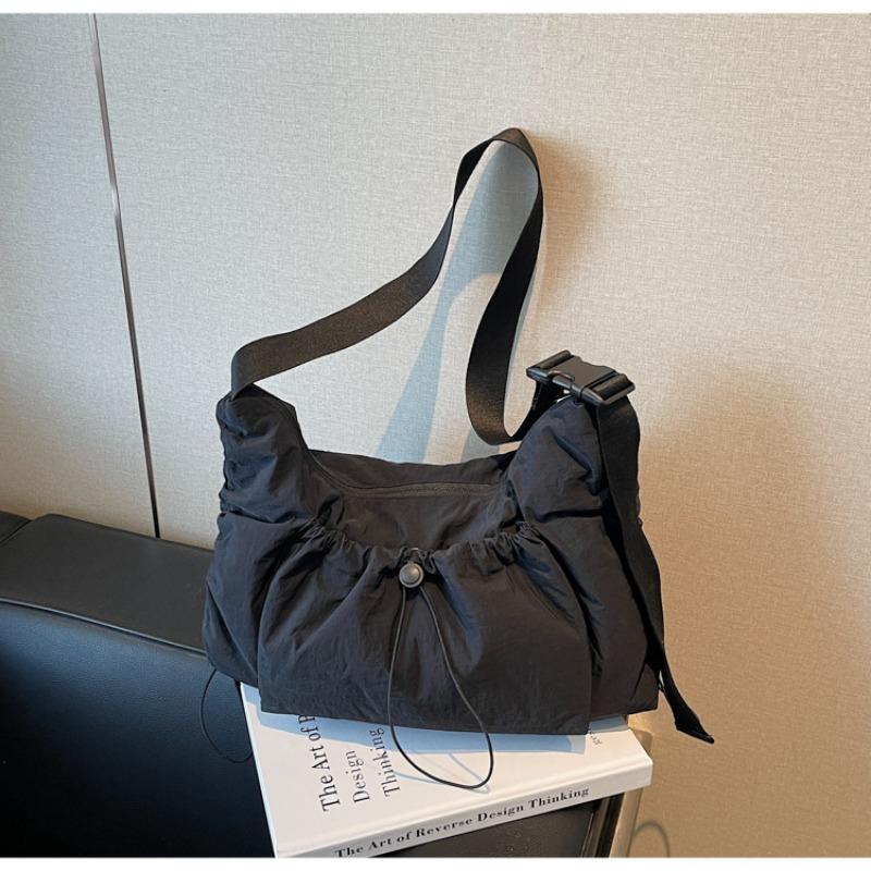 Summer new pleated shoulder bag large capacity messenger bag versatile commute to work class casual tote bag