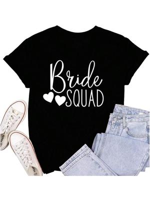 Bride Shirt For Women Engaged Shirt Bachelorette Party Shirts Bride Squad Tee Tops