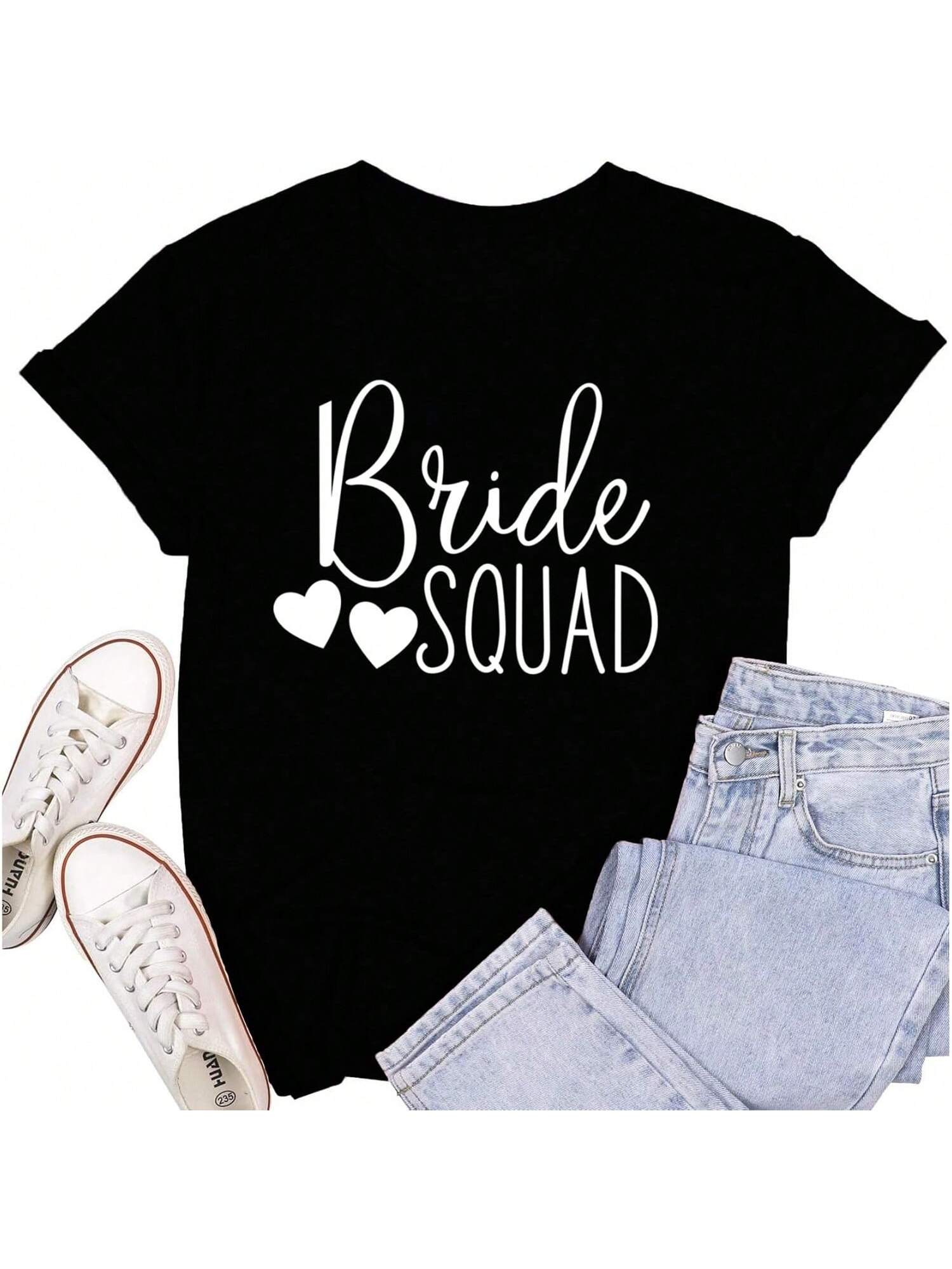 Bride Shirt For Women Engaged Shirt Bachelorette Party Shirts Bride Squad Tee Tops S разноцветный