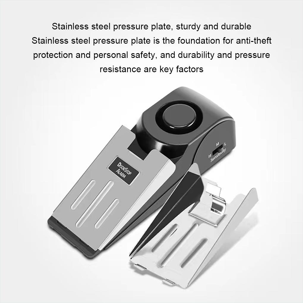 Stainless Steel Door Stop Alarm With 120 Decibels High-pitched Alarm Door Stoppers Security