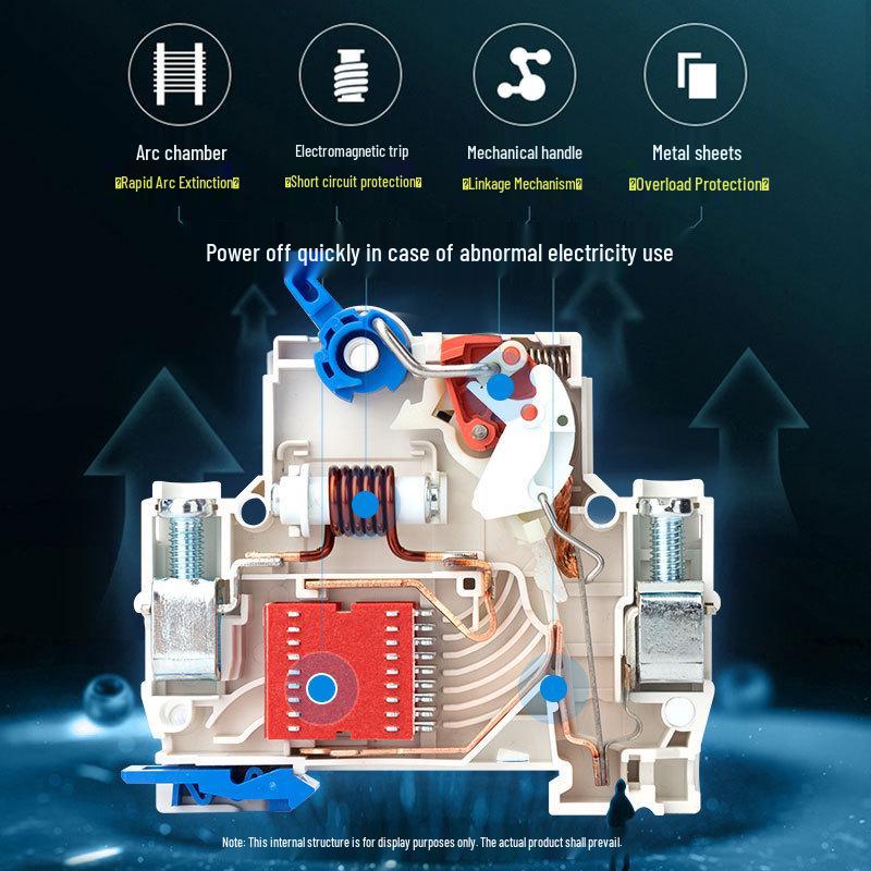 Chint NXB Air Switch Circuit Breaker: 1P, 2P, 3P, 4P Household Type D Three-Phase Disconnector 380V.
