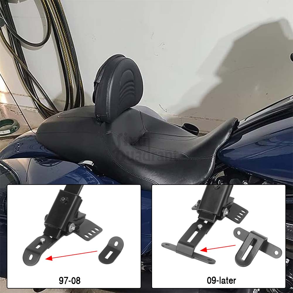 Motorcycle Accessories Adjustable Plug-in Driver Backrest PU Leather Fit For Harley Touring Road King Special FLHRXS 2017-2025
