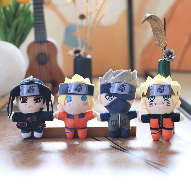 Plush Naruto Short Stuffed Doll Keychain Sasuke Kakashi Character For Fans Decor